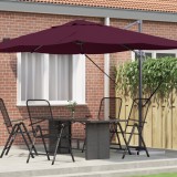 VidaXL Umbrela Cantilever Bordeaux Roșu Poliester, Oțel Mare