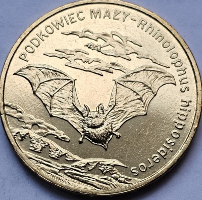 2 Zlote / Zloti 2010 Polonia, Lesser Horseshoe Bat, unc foto