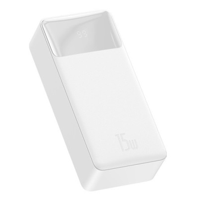 Baterie externa 30000mAh, 15W - Baseus Bipow Digital Display (PPBD050202) - White foto