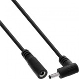 Cablu prelungitor alimentare DC 3.5x1.35mm M-T drept/unghi 3m Negru, InLine IL26903P