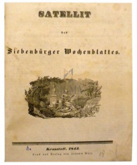 SATELLIT DER SIEBENBURGEN WOCHENBLATTES, KRONSTADT, 1843 foto