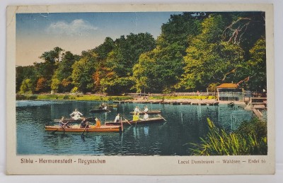 SIBIU , LACUL DUMBRAVEI , CARTE POSTALA , 1932 foto