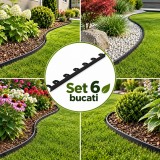 Cumpara ieftin Separator gazon super flexibil, set 6 bucati x 100 cm, bordura delimitare, negru
