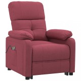 VidaXL Fotoliu de masaj rabatabil electric, roșu vin, textil