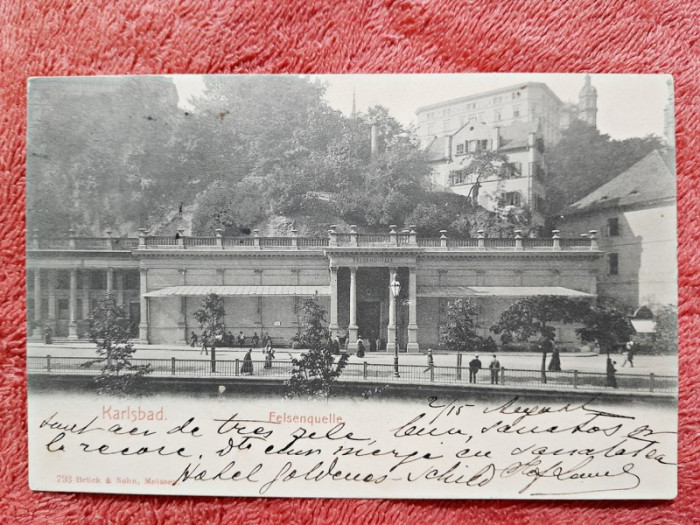 Carte postala, Karlsbad, Felsenquelle, 1905