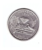 Moneda SUA 25 centi/quarter dollar 2003 D, Arkansas 1836, stare buna, curata