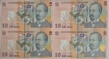Romania - Coala 10 lei 2024 - 4 bancnote netaiate -- UNC !!!