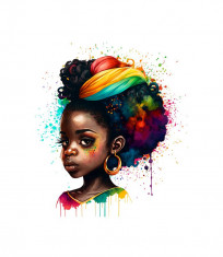 Sticker decorativ Fetita African Style, Multicolor, 63 cm, 3796ST foto