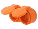Conector Alimentare AC Spliter 2P PE 250V 16A Portocaliu