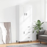 Dulap &icirc;nalt, alb, 69,5x34x180 cm, lemn compozit