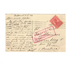 1916 - Carte postala circulata Bucuresti-Wien, cenzurata la Timisoara