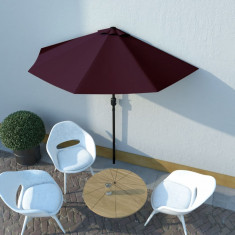 Umbrela de balcon tija aluminiu bordo 270x135x245 cm semirotund GartenMobel Dekor foto