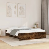 VidaXL Cadru pat fără saltea stejar fumuriu 150x200 cm lemn prelucrat 3295650