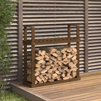 vidaXL Rastel lemne de foc, maro miere, 110x35x108,5 cm lemn masiv pin foto