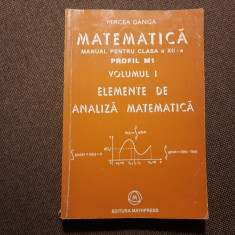 MIRCEA GANGA MATEMATICA CLASA A XII A ELEMENTE DE ANALIZA MATEMATICA 2005