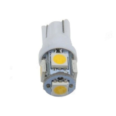 Bec pozitie T10 5 led SMD 5050 lumina alba 12V (pret/set) 10714W foto