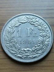 Moneda Elvetia 1 Franc 1981