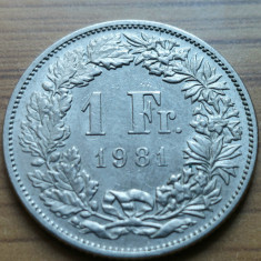 Moneda Elvetia 1 Franc 1981