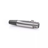 Conector XLR Mama 3 Pini Metalic Argintiu Nedis - Priza Audio Profesionala