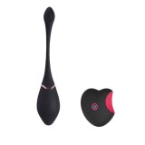 Ou vibrator TOYZ4LOVERS Power Pocket Sinner Egg, cu telecomandă &icirc;n formă de inimă, vibrații multiple, negru cu roz