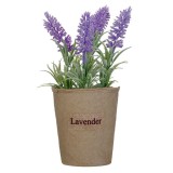 Flori de lavanda artificiale decorative in ghiveci de carton,20 cm, Oem