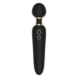 Aparat de masaj dublu DREAMTOYS Elite Noah Dual Wand, cu două capete, pentru corp și zonele intime, 7 funcții de vibrație, negru