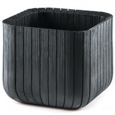 Ghiveci din plastic Curver, pentru exterior, patrat, 39.5 x 39.5 x 39.5 cm, negru foto