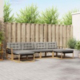 vidaXL Set de canapele de exterior cu pernă 6 pcs Alb și gri deschis 3388953