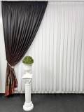 Draperie Osaka, negru&amp;amp;amp;caramiziu
