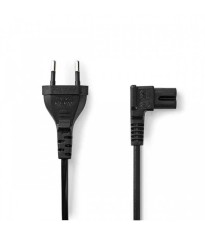 Cablu de alimentare Euro tata - 2 Pini IEC-320-C7 cotit 2m Nedis foto