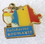 Insigna, pin - Solidarite Roumanie