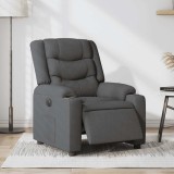 vidaXL Fotoliu rabatabil electric, gri &icirc;nchis, material textil