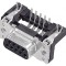 Conector D-Sub 9 PIN soclu mamă unghiat 90&deg; THT UNC 4-40