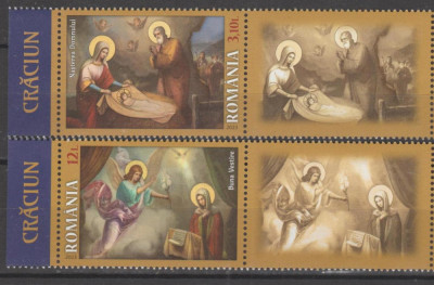 ROMANIA 2023 CRACIUN Serie 2 timbre cu vinieta LP.2443 MNH** foto