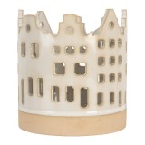 Cumpara ieftin Candela Casuta Craciun ceramica bej &Oslash; 11x11 cm
