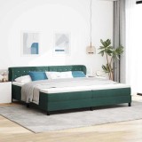 Cumpara ieftin Pat cu arcuri cu saltea Verde inchis 200 x 200 cm Catifea