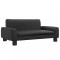 Pat de caini, negru, 70x45x30 cm, piele ecologica
