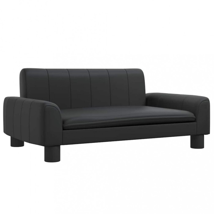 Pat de caini, negru, 70x45x30 cm, piele ecologica