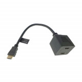 Adaptor TV Lanberg splitter HDMI AM tata - 2 porturi HDMI AF mama, cablu 20cm, Negru