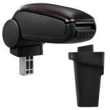 [pro.tec] Marca specifica pentru cotiera auto Ford Focus 3 - cotiera auto - cu compartiment pentru depozitare - imitatie piele - negru, cu cusatura ro
