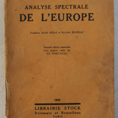 ANALYSE SPECTRALE DE L'EUROPE par H. DE KEYSERLING 1931
