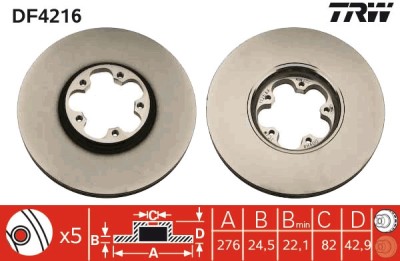 TRW DF4216 Disc frana foto