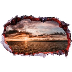 Sticker decorativ, Gaura in perete 3D, Ocean, 85 cm, 335STK-1