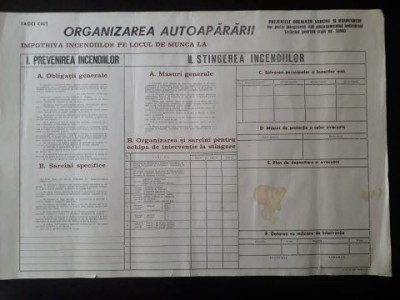 AF25 Afiș protecția muncii, Rom&amp;acirc;nia comunistă foto