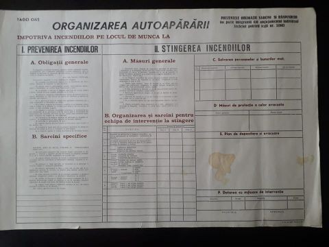 AF25 Afiș protecția muncii, Rom&acirc;nia comunistă