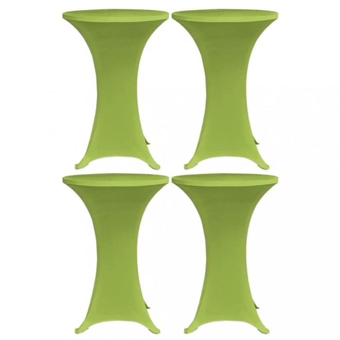 Husă elastică pentru masă, 4 buc., verde, 80 cm