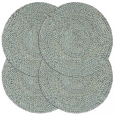 vidaXL Naproane, 4 buc., verde olive, 38 cm, iută, simplu, rotund 133840