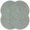 vidaXL Naproane, 4 buc., verde olive, 38 cm, iută, simplu, rotund 133840