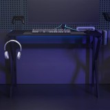 Birou Gaming vidaXL Negru 110x60x75 cm, Suport Casti, Pahare, Controller, Forma K, Birou PC Gamer