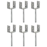 VidaXL Ancore de gard, 6 buc., argintiu, 10x6x30 cm, oțel galvanizat